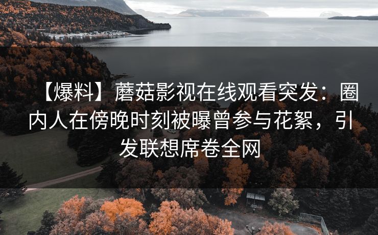 【爆料】蘑菇影视在线观看突发：圈内人在傍晚时刻被曝曾参与花絮，引发联想席卷全网