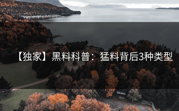 【独家】黑料科普：猛料背后3种类型