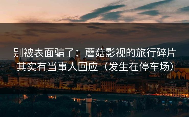 别被表面骗了：蘑菇影视的旅行碎片其实有当事人回应（发生在停车场）